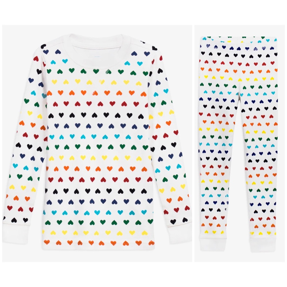 Primary Multicolor Heart Pajama Set